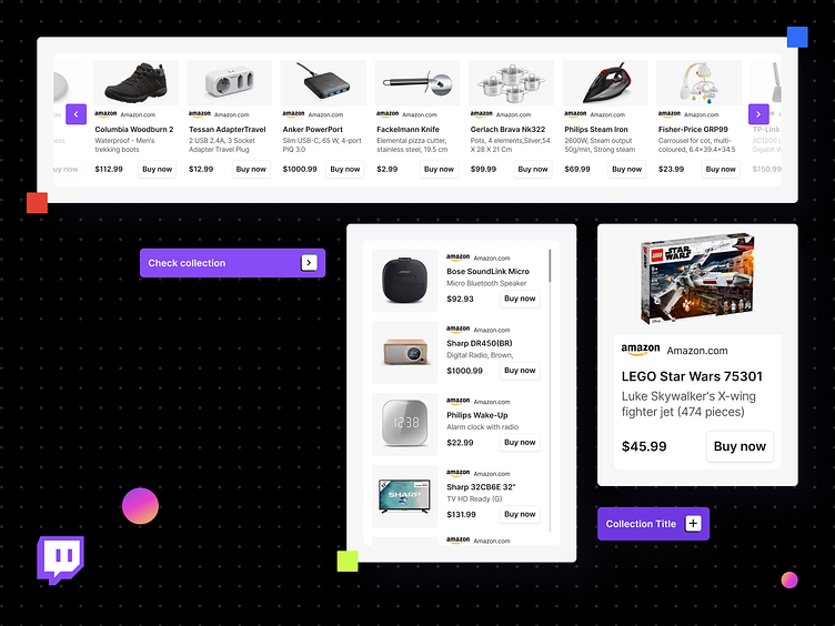 Twitch Shopping Extension by Luke Krzemiński for XWP on Dribbble