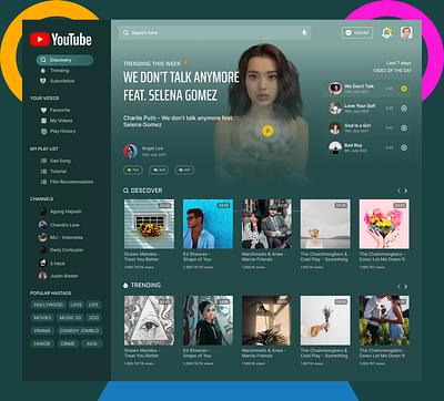 YouTube concept redesign design graphic design typography ui ux vector