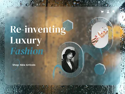 E-Commerce Header || Glass Concept branding concept figma glassmorphism hero ui webflow