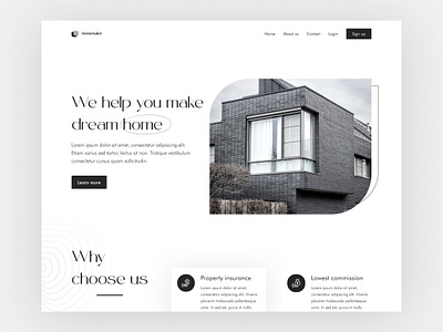 Home maker landing page dailyui landing page page trending ui uichallenge web webpage whitetheme