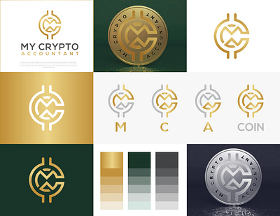 MCA Crypto Logo Ideas bitcoin blockchain branding coin cryptocurrency currency finance fintech gradient icon investment ldalamgir lettering logo logotype mca logo my crypto startup token trading