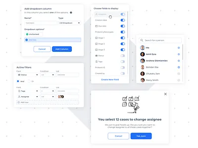 Genomics platform UI complex systems components design design system filters flat genetics icon popup system ui ux vector