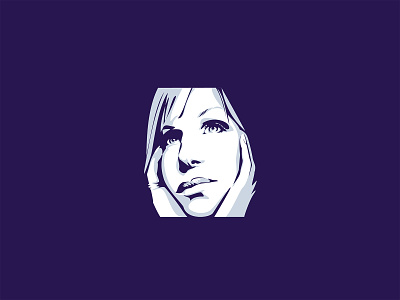 Barbra Streisand actress american branding celebrity character design face graphic graphic design illustration logo portrait purple ui vector