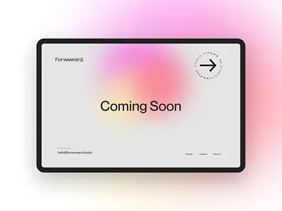 Forwwward Studio is coming soon blured brand branding coming soon crypto decentralized design studio gradient logo nft studio ui ux