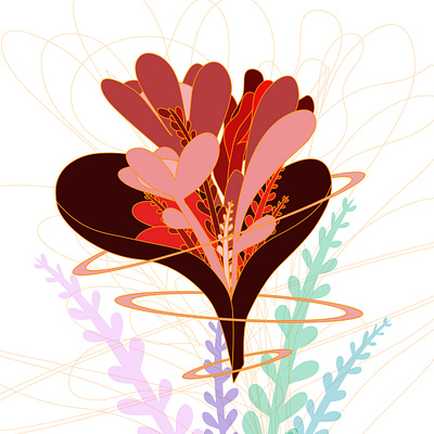 Gold Flower affinity designer bucket flower digital art flower gold graphic design illustration vector