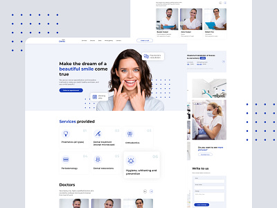 Style Denta apiko blue denta dentist design doctor heroblock hospital landing landingpage typography ui ux vector