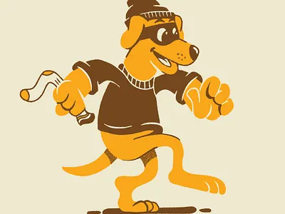 Golden Retheifer branding character character design dog dogs golden retriever illustration mascot mascot design robber sock stealing theif