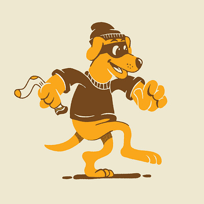 Golden Retheifer branding character character design dog dogs golden retriever illustration mascot mascot design robber sock stealing theif