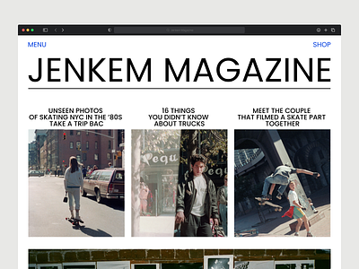 Jenkem Magazine Main Page | Website branding design minimalist typography ui website