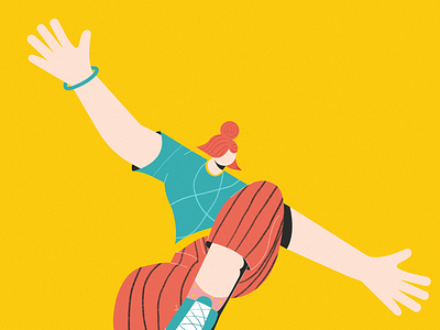 Let's hug together digital girl graphic design hug illustration orange vector woman young