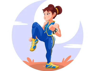 Chun Li adobe illustrator anime chun li digital illustration girl illustration street fighter vector