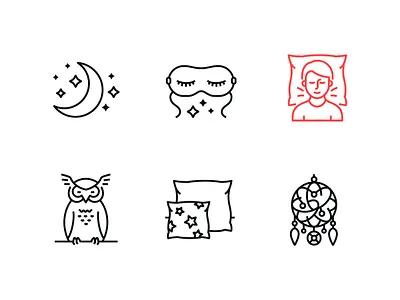 Highlight Icons Monochrome design fantasy icon illustration line linear magic mystic night sleep style vector