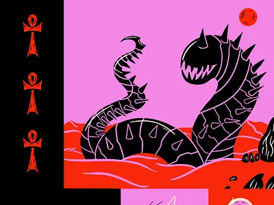 Wormy character design desert digital illustration dune egpyt illustration illustrator pharoah procreate sand worm