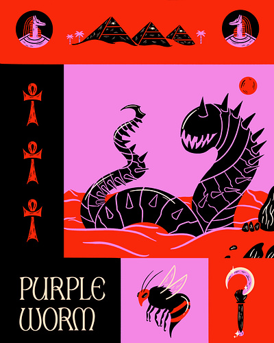 Wormy character design desert digital illustration dune egpyt illustration illustrator pharoah procreate sand worm