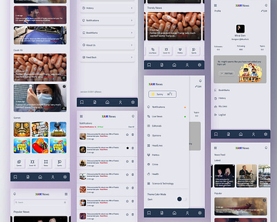 XAM News App graphic design mobile ap news app news app ux news application news ui photoshop ui ui ux user based app