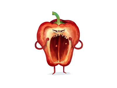Angry pepper angry character design emotion graphic design illustration pepper