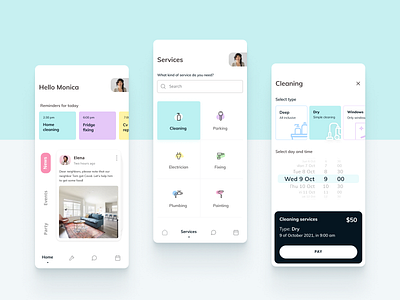 UI/UX for Concierge Mobile App app application branding concierge design flat graphic design hospitality interface property ui uiux ux