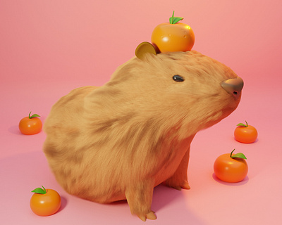 Vlad the Capybara 3d capybara cartoon character cute digitalart illustration