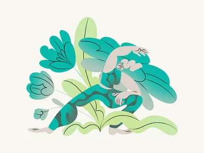 Bodewell — Breathing Exercise apple pencil character drawing figure floral illustration ipad pro woman yoga