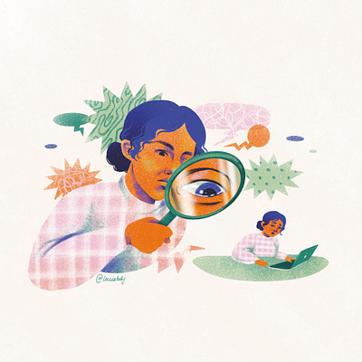 Impostor syndrome design editorial illustration girl illustration procreate