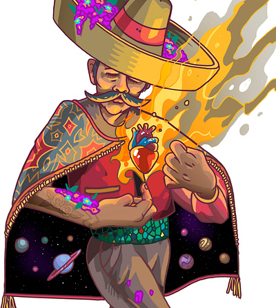 Desprenderse burn burnning design heart ill illustration mexico