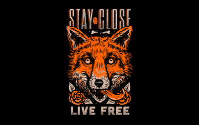 Stay Close art cute designs drawing fox illustration nature tshirt