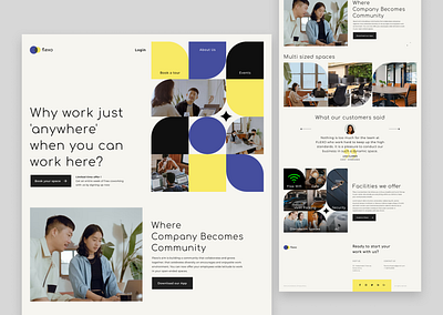 Coworking space website concept coworking design ui ux