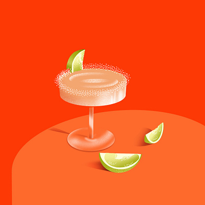 Rose cocktail drink grain illustration procreate wine