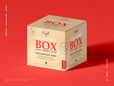 Free Craft Box Mockup box mockup