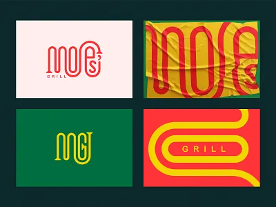 Moe's Grill a b c d e f g h i j k l m n brand brand book branding design fast food food grill identity illustration logo logo design logo procces logomark o p q r s t u v w x y z restaurant style guide typography