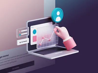 3D illustration for Fast 3d branding c4d guide illustration ui web
