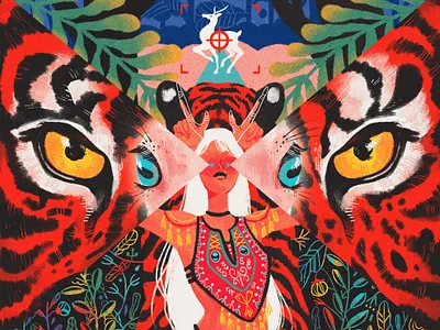 Hunter's Gaze animal camelia pham conceptual digital folioart illustration texture