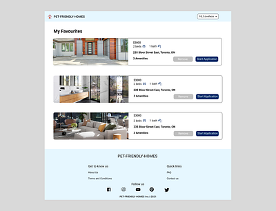 Website for Pet friendly homes design ui user research ux web design