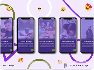 Onboarding Screen (Social Media App) app chat app design mobile onboarding screens social social media app ui uiux