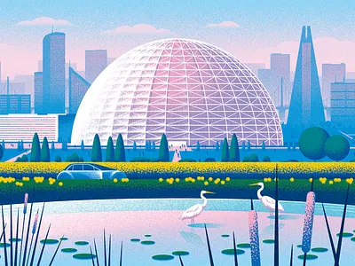 Real Estate cityscape digital editorial folioart futuristic illustration kouzou sakai nature texture urban