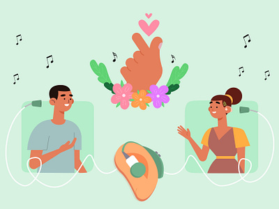 Unspoken words aftereffects animation connect design drawing hearing hearingaids hearingloss illustration illustrator inktober motiongraphics vector