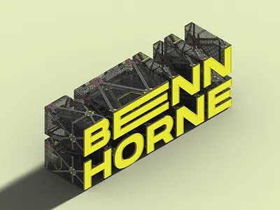 Benn Horne 3d design dj geometric illustration music texture type typography yellow