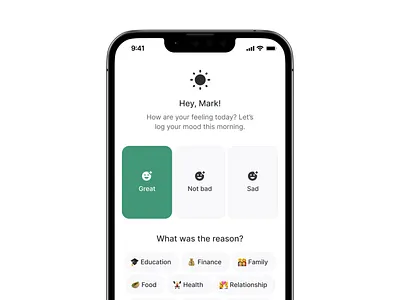 Mood Logger design habit lifestyle log minimal mood ui user experience design user interface design ux