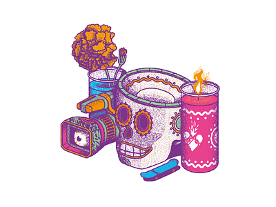 Hasta la muerte calavera dia de los muertos illustration mexico skate skateboarding vector