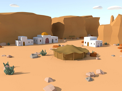 Desert Settlement 3d