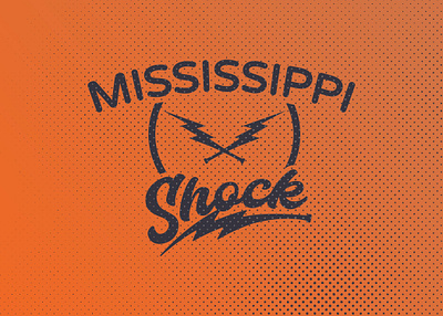 Mississippi Shock Baseball Logo baseball baseball logo black branding color colorful design designer graphic design halftone illustration logo logo design navy blue orange simple sports typography vintage vintage logo