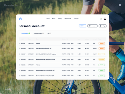 Bike rental service graphic design ui