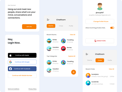 ChatRoom - Live Chatting App design ui ux