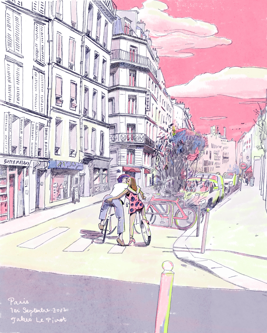 Pédale votre amour graphic design illustration