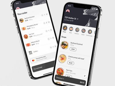 Udoke — Dark Kitchen App app application clean dark kitchen delivery food foodtech interface japan sushi ui user experience ux