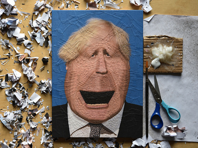 Boris Johnson, studio boris johnson borisjohnson collage illustration paper paper collage portrait