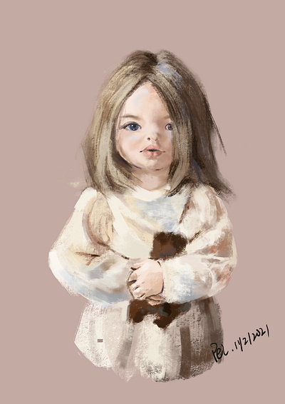 Little girl, digital painting digital painting