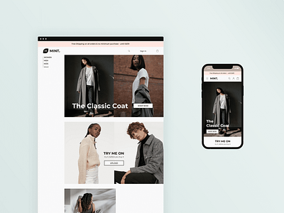 MINT | A responsive e-commerce site branding design ui user experience ux web web design