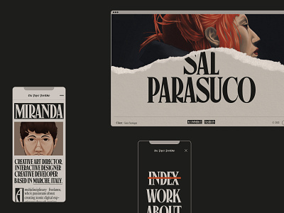 Miranda – Paper Portfolio animation colors gsap illustration inspiration portfolio retro trend webflow webgl