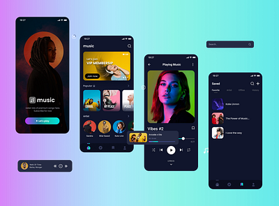 Music UI app design ui